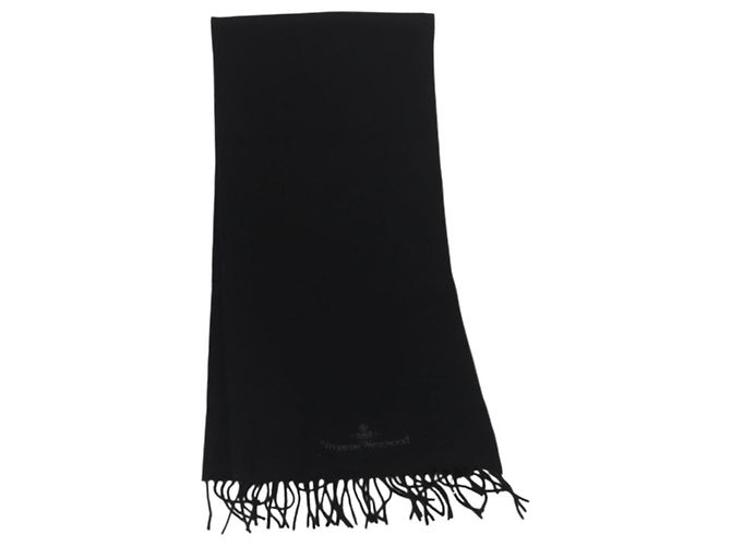 Sciarpa in lana nera Vivienne Westwood Auth 174655 Nero