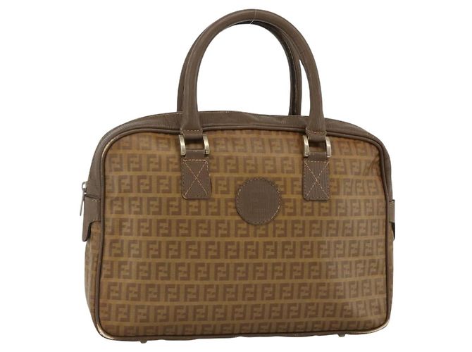 Fendi Beige Zucchino Canvas Handtasche Auth ka3802