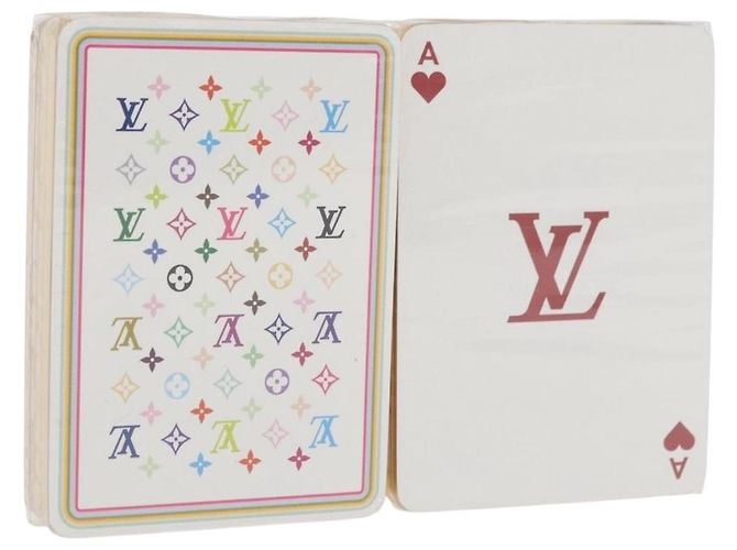 LOUIS VUITTON Carte da Gioco Multicolori Nero Bianco LV Auth YKZ1173