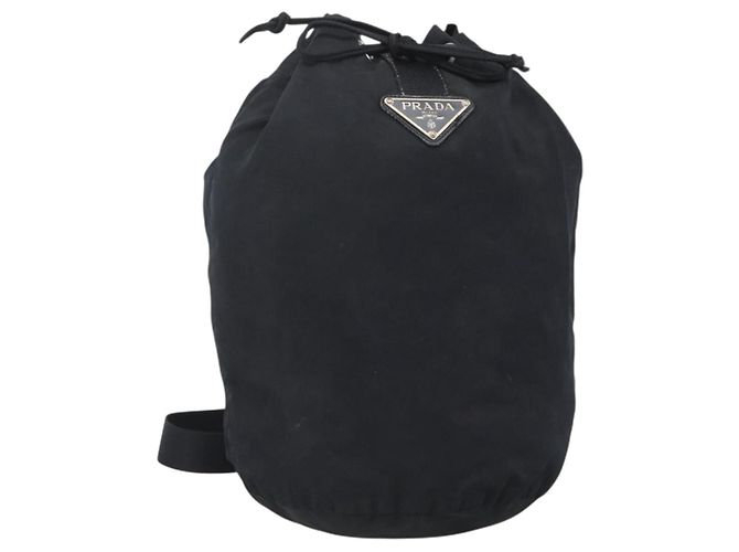PRADA Borsa a Spalla in Nylon Nera Argento Autentica bs34263 Nero