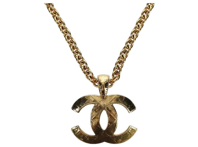 Collana CC CHANEL metallo tono oro CC Auth am11252SAM