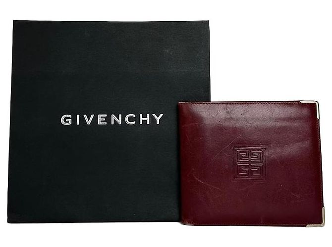 Vintage Givenchy Flapable Leather Wallet Burgundy Purple