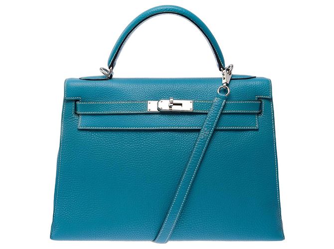 Hermès Bolsa HERMES Kelly 32 em Couro Azul - 103442