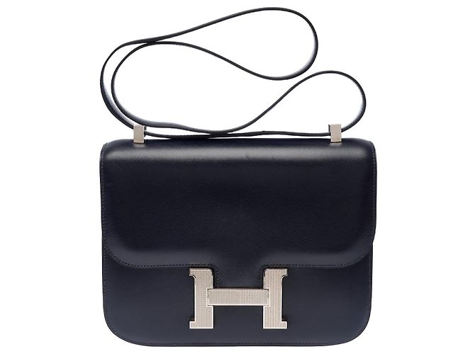 Hermès Bolsa HERMES Constance em Couro Azul Marinho - 103443