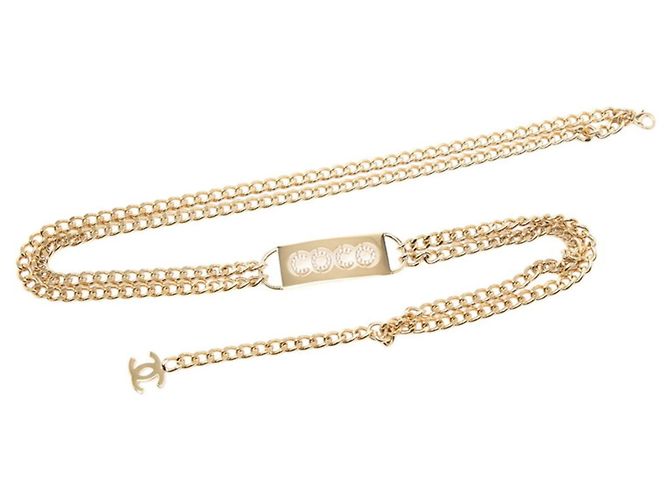 Cinturón de Cadena Coco Mark de Chanel Rosa Dorado