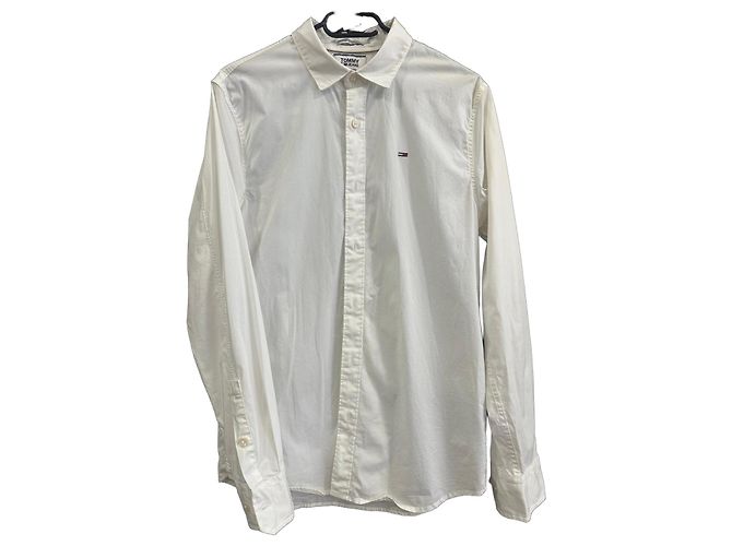 Autre Marque Tommy Jeans Weiße Slim Fit Hemd
