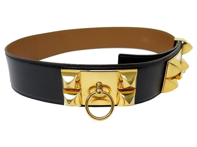 Hermès VINTAGE HERMES MEDOR COLLAR DOG BOX LEATHER BELT  display picture 1