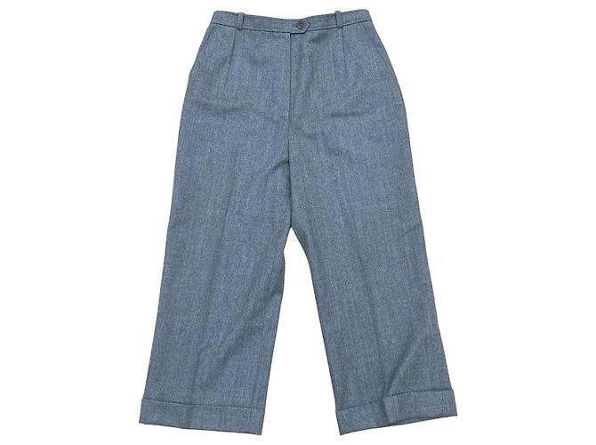 Hermès Calças de lã Hermes Cinza