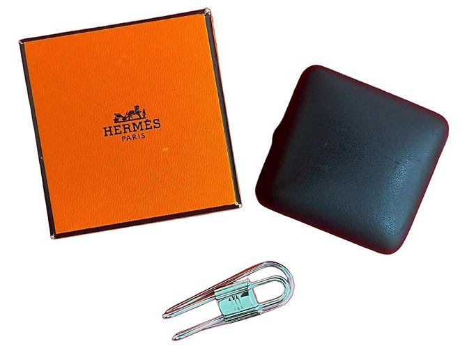 Hermès Portabiglietti Cadena Silver Hermes Argento