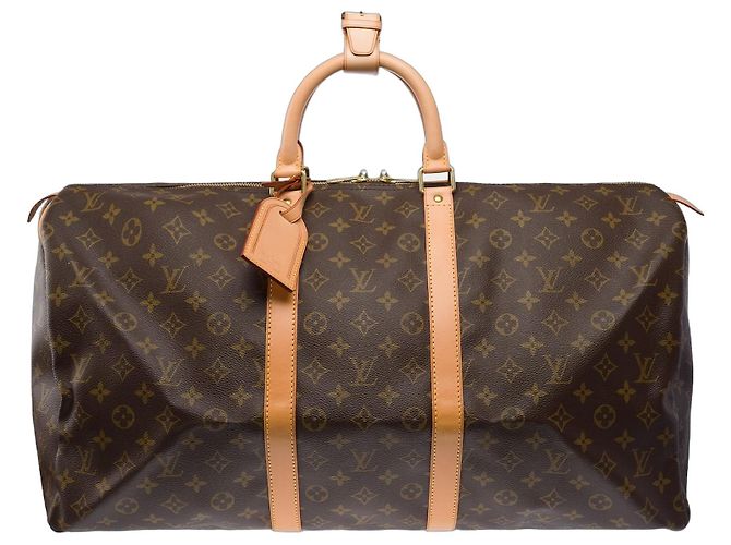 Borsa LOUIS VUITTON Keepall in Tela Marrone - 103439