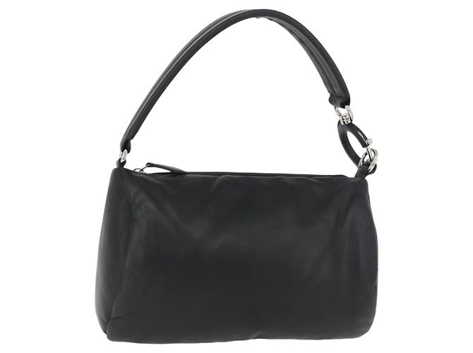 Bolsa de mão em couro preto e prata autêntica BURBERRY 174706A