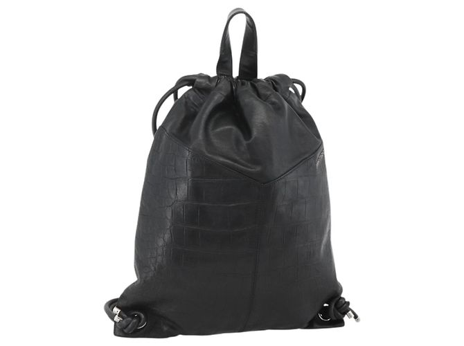 Zaino in pelle nera Jimmy Choo Auth BA11902A Nero