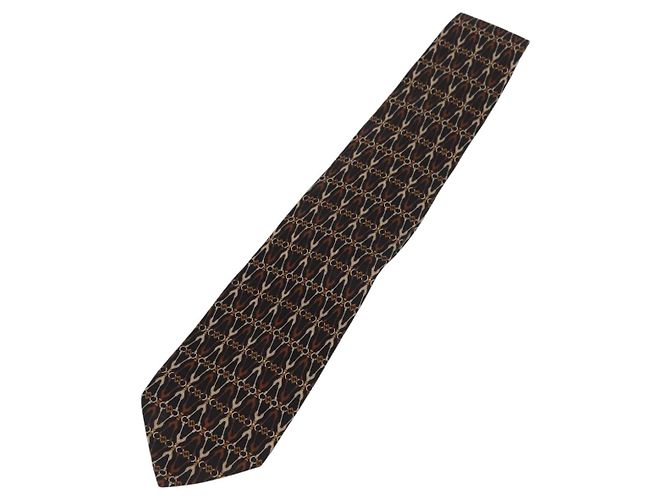 FENDI Necktie Silk Black Auth 174882A