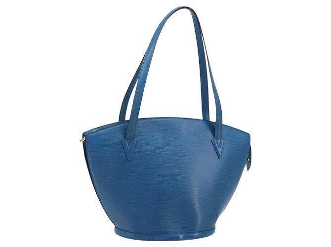 LOUIS VUITTON Borsa a Spalla Saint Jacques Epi Blu M52275 LV Auth AMZ176