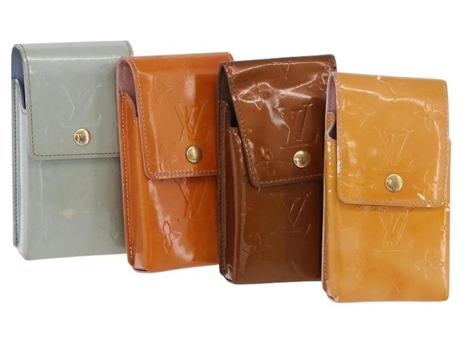 LOUIS VUITTON Lack Zigarettenetui 4 Set Bronze Rosa Lavendel LV Auth 175001