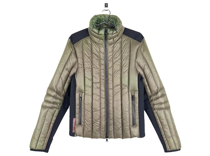 Veste Puffer Biker Technique Prada AW11 Vert