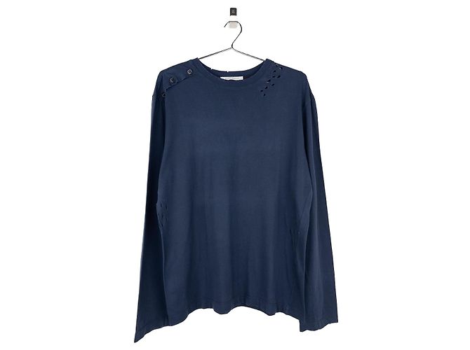 Balmain by Olivier Rousteing 2010s Distressed Henley Button Longsleeve Shirt