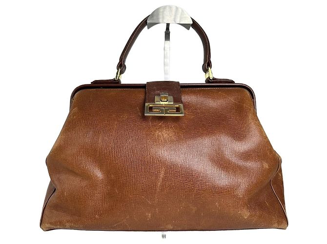 Vintage Givenchy GV3 Lederhandtasche braun