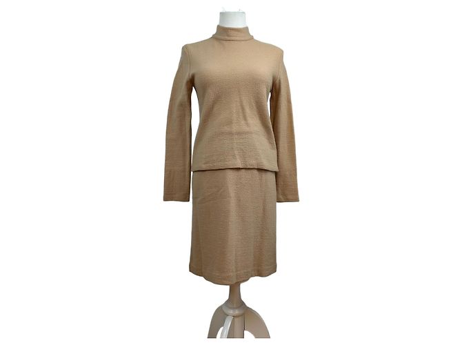 Vintage Balenciaga Woll-Zwillingsset Camel 38/M Kamel