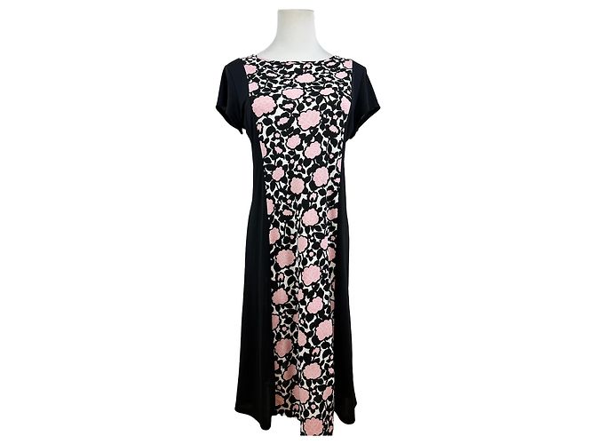 Vintage Courreges abstraktes Kleid schwarz rosa M