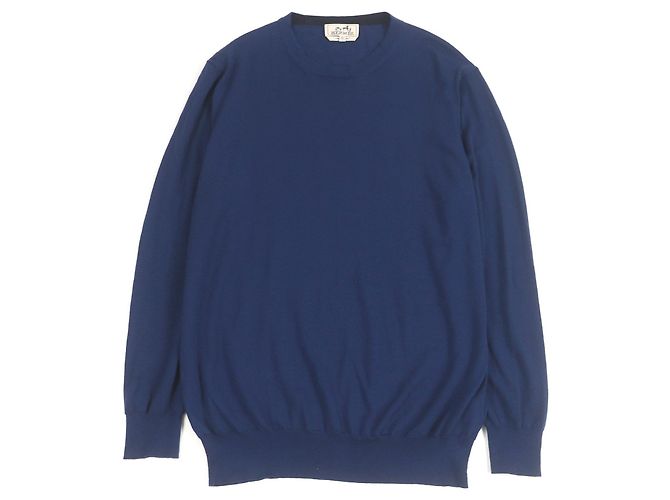 Hermès Hermes Wollpullover Blau Marineblau 