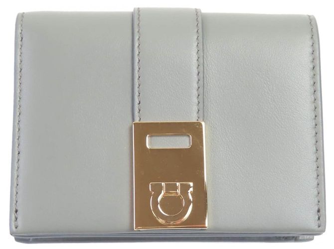 Salvatore Ferragamo Billetera de cuero Ferragamo Gris