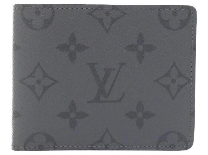 Billetera Slender Bill Monogram Eclipse Reverse de Louis Vuitton Gris