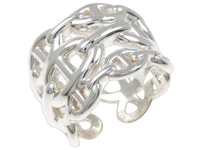 Hermès Chaine d'Ancre Enchainée Band Ring in Silver 925