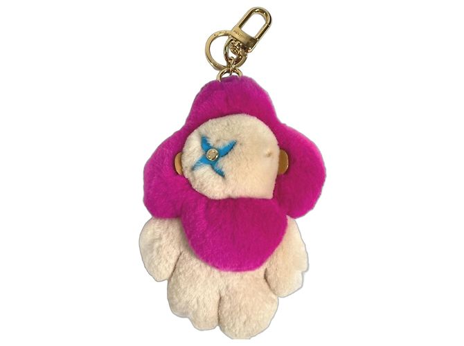 Vivienne Chaveiro de pelúcia Louis Vuitton Rosa Bege