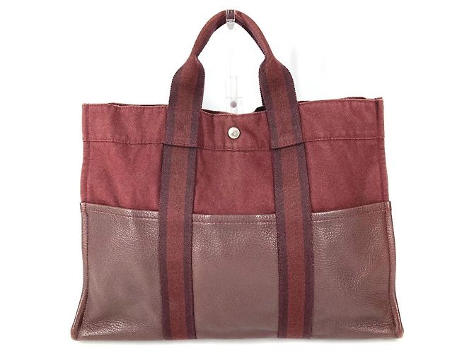Borsa Tote MM in Pelle Mezza Hermès Bordò