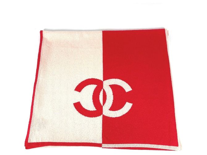 Chanel 19C CC Logo Coco Marke Bicolor Schal Pink