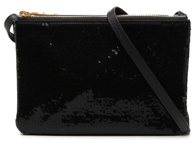 Céline Celine Piccola Borsa a Tracolla Trio Nera con Paillettes Nero
