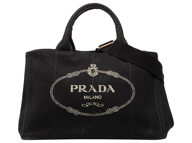 Sac cabas Prada en toile Canapa logo noir