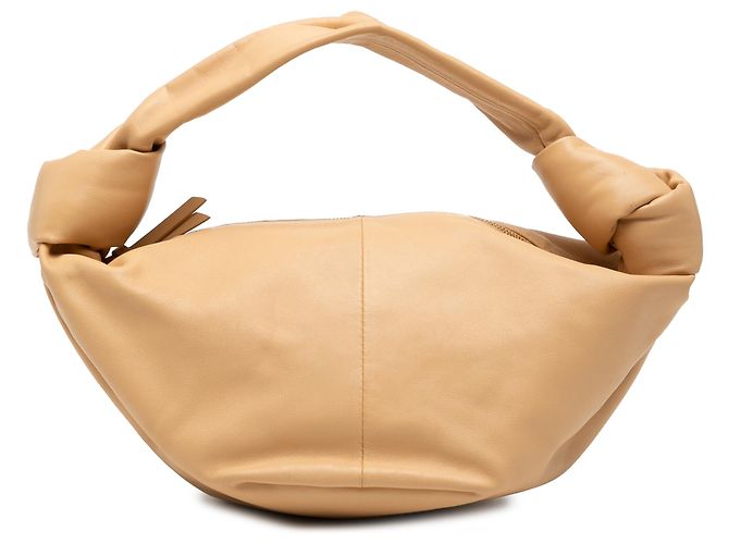 Bolsa Mini Double Knot em Couro Marrom da Bottega Veneta
