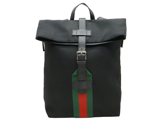 Gucci Techno Canvas Leather Backpack Black