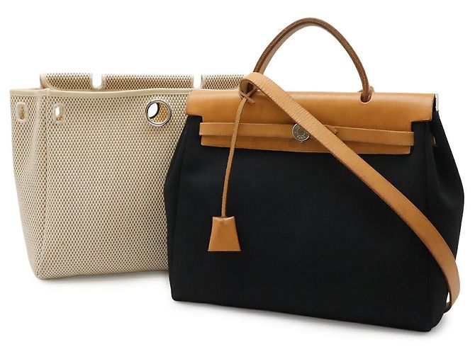 Hermès Hermes Herbag PM Canvas 2way Bag Black