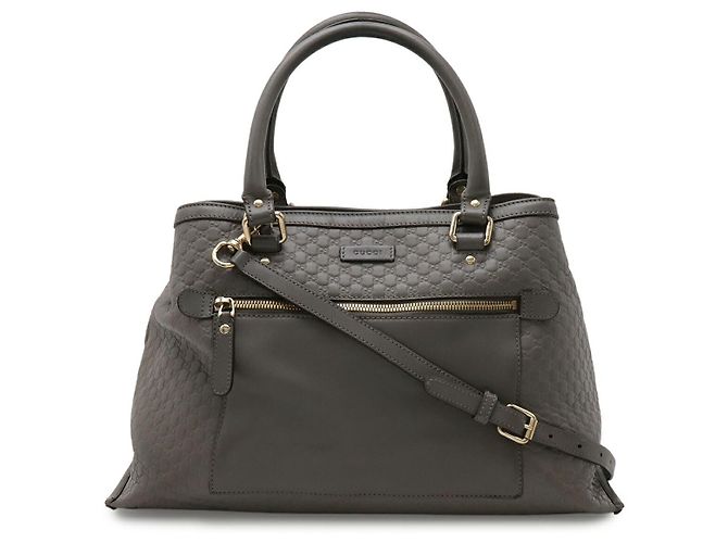 Gucci Microguccissima Leder Tote Bag Grau