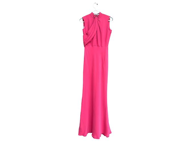 Vestido Halter com Colar de Joias Alexander McQueen Rosa