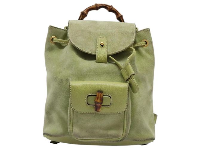 Gucci Gucci bamboo daim mini Vert