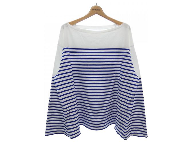 Autre Marque SURT Stripe Cotton Top White Blue 
