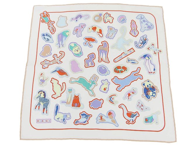 Lenço de seda Hermès branco