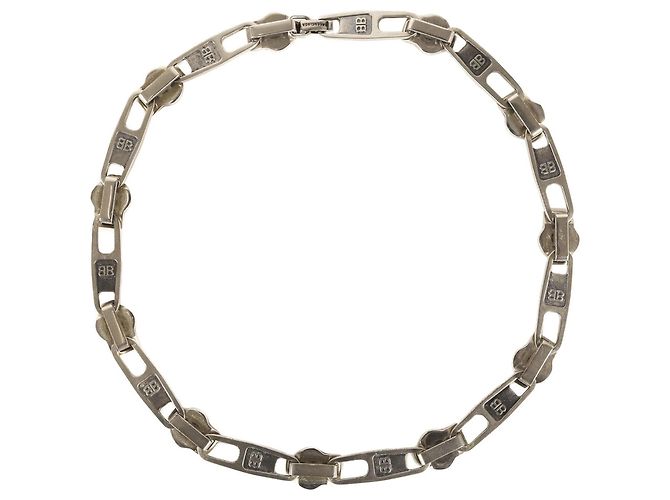 Collar choker de cadena con cierre plateado Balenciaga 21SS Plata