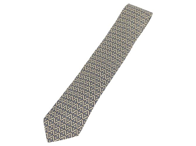 Hermès HERMES Necktie Silk Blue Auth 174891A
