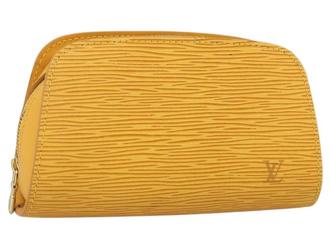 LOUIS VUITTON Bolsa Dauphine PM Epi Amarillo M48449 LV Auth BA12005