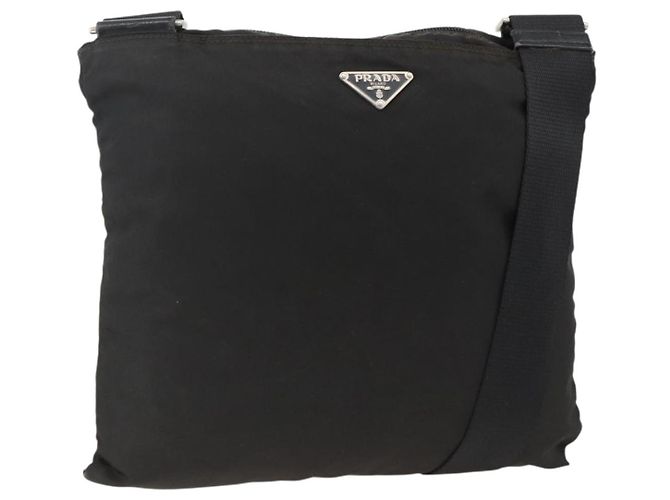 Borsa a Spalla PRADA Nylon Nero Argento Autentica YKZ307