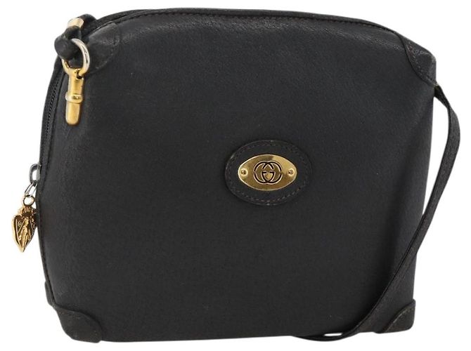 Borsa a Spalla in Pelle Nera e Oro GUCCI 007 115 4916 Auth 174376 Nero D'oro
