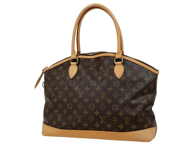 Louis Vuitton Monogram Lockit Horizontal Tote Bag Brown