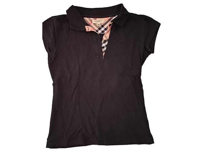 Polo Burberry Preto de Algodão e Elastano