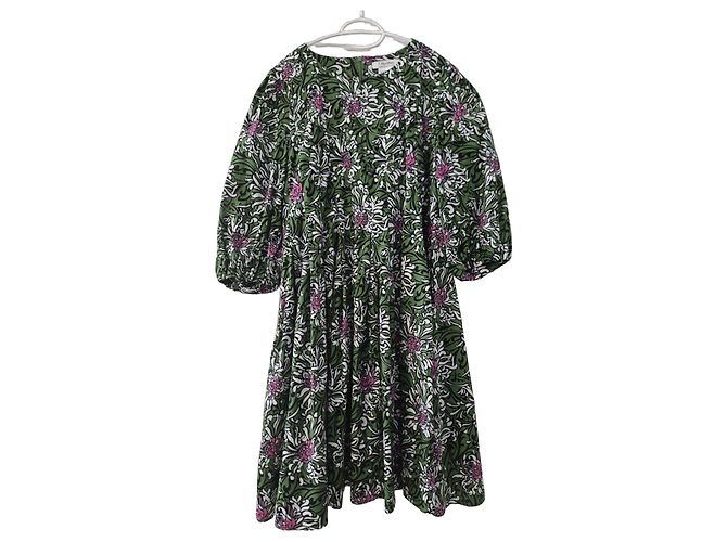 Vestido floral verde Max Mara Rosa Blanco