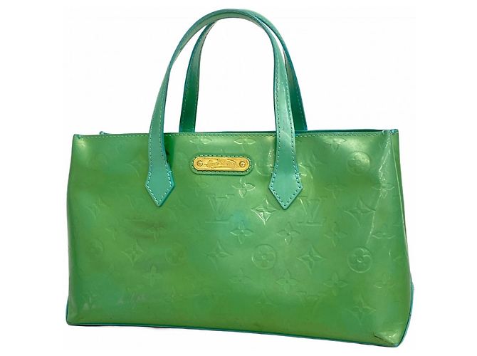 Borsa Louis Vuitton Vernis Wilshire PM Blu